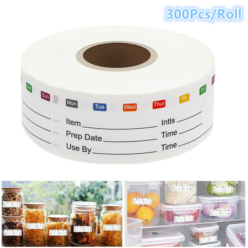 Snacks Food Labels - 300Pcs/Roll Kitchen Date Food Sticker Label