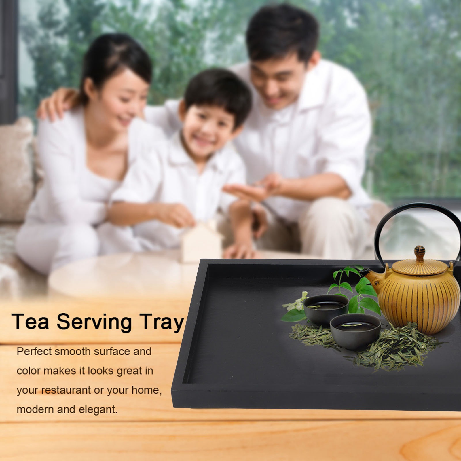 Rectangle Shape Wood Tea Coffe - Food Snacks Restaurant ulasan dan harga
