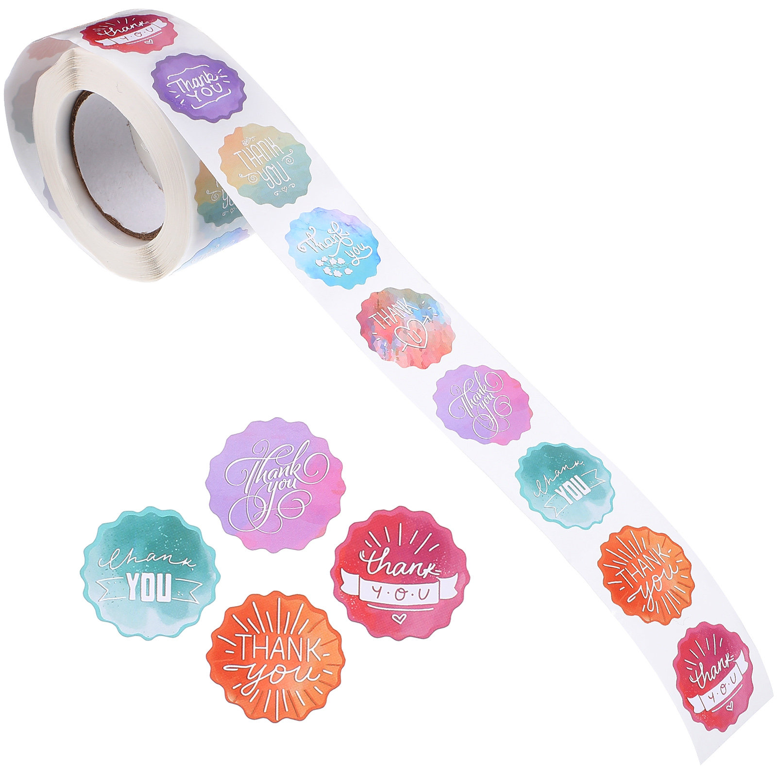 1 Roll Self-Adhesive Thank You - Snacks Food Labels ulasan dan harga