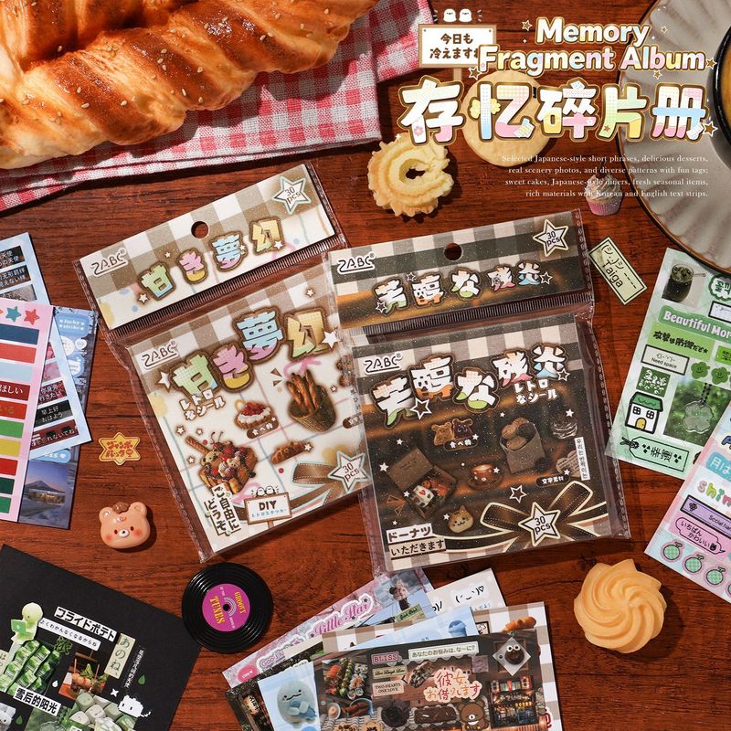 30Pcs Aesthetic Vintage Food L - Snacks Food Labels ulasan dan harga