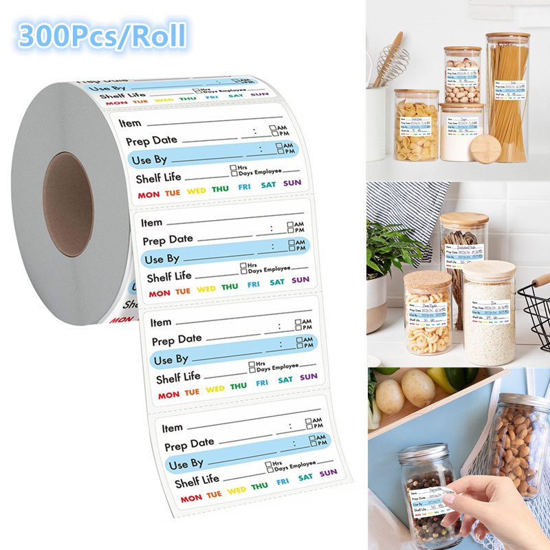 300Pcs/Roll Kitchen Date Food  - Snacks Food Labels ulasan dan harga