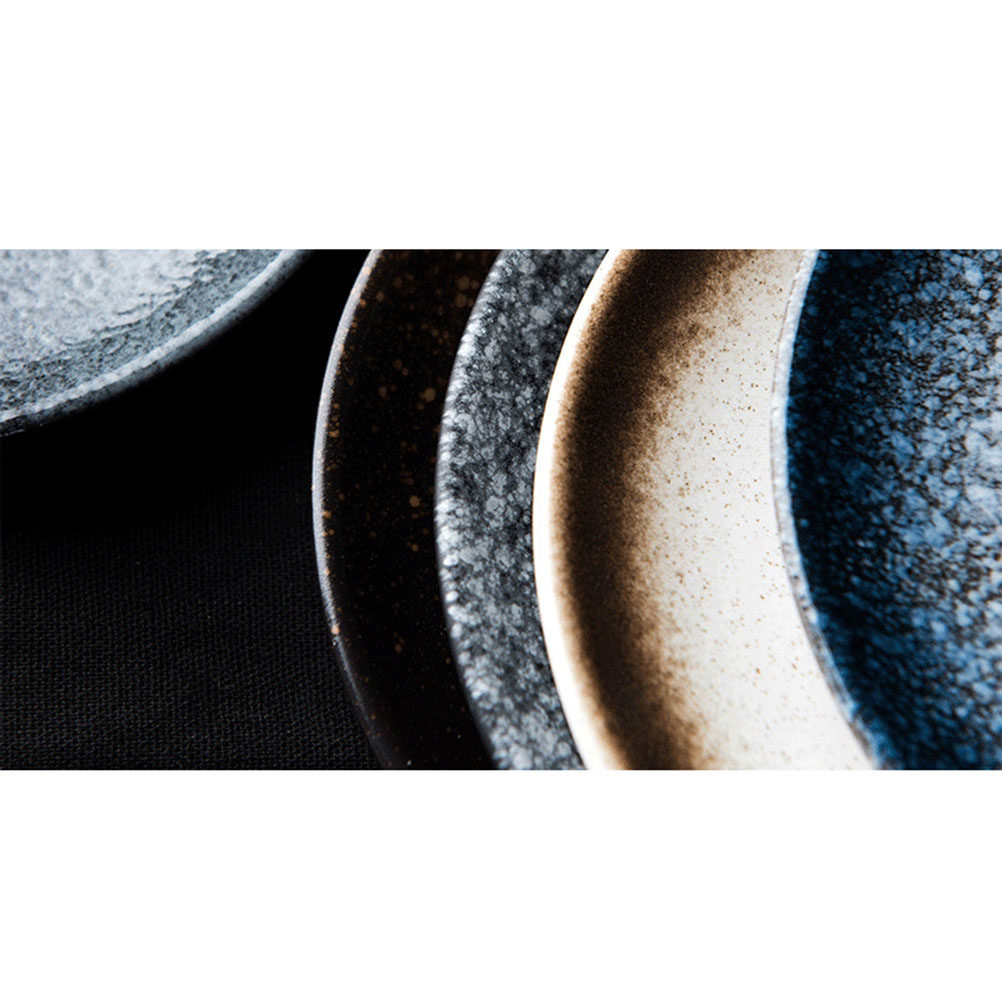 Ceramic Serving Plate Dark Bro - Food Snacks Restaurant ulasan dan harga