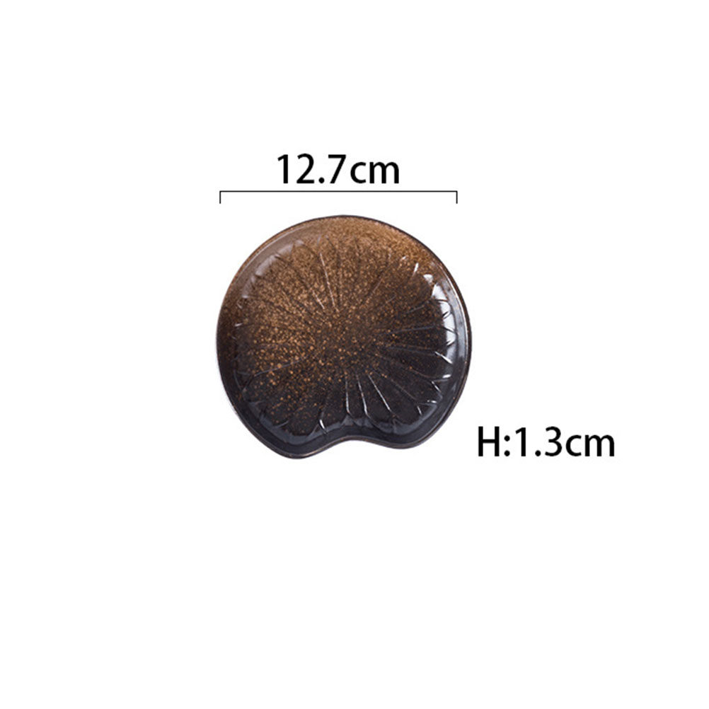 Ceramic Serving Plate Dark Bro - Food Snacks Restaurant ulasan dan harga