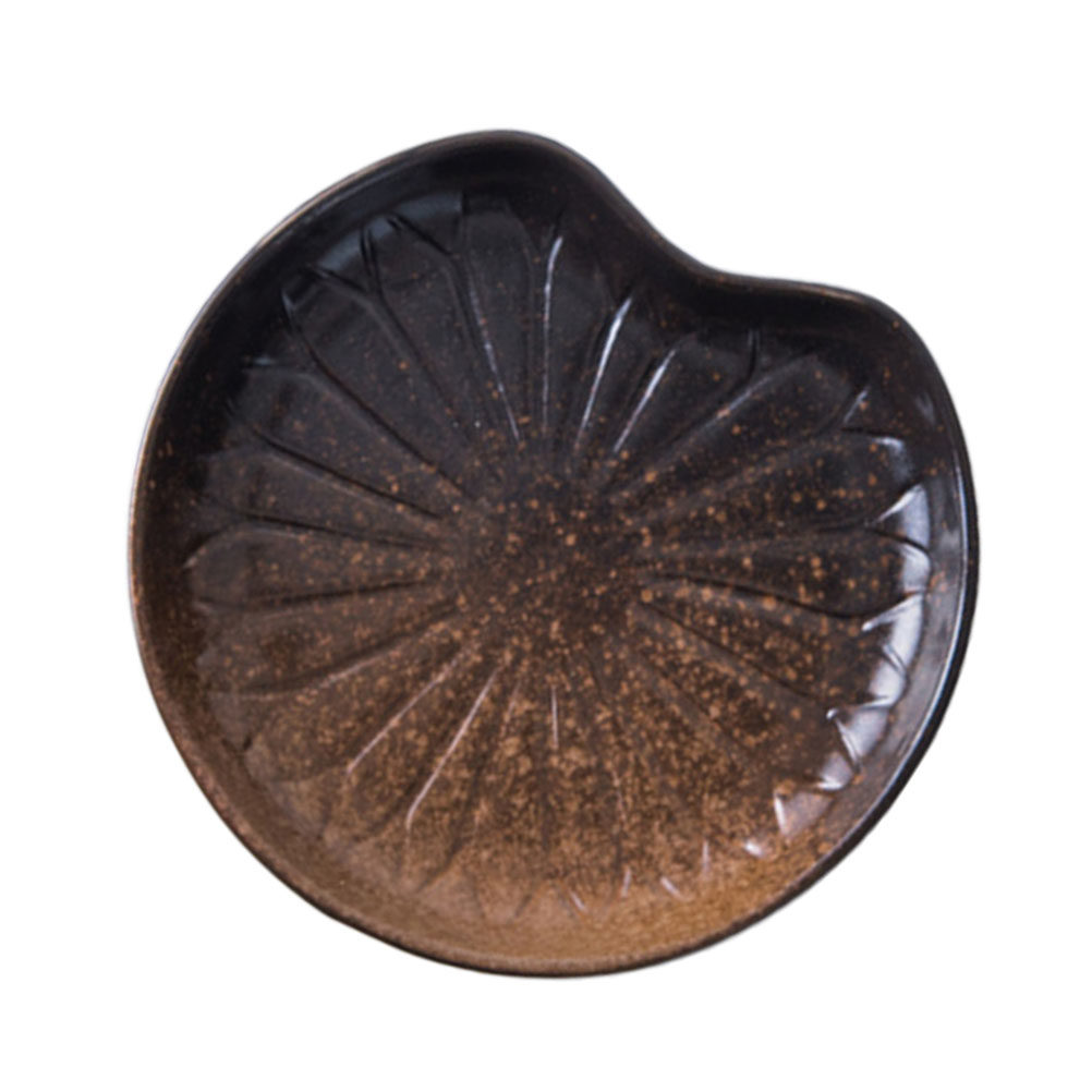Ceramic Serving Plate Dark Bro - Food Snacks Restaurant ulasan dan harga
