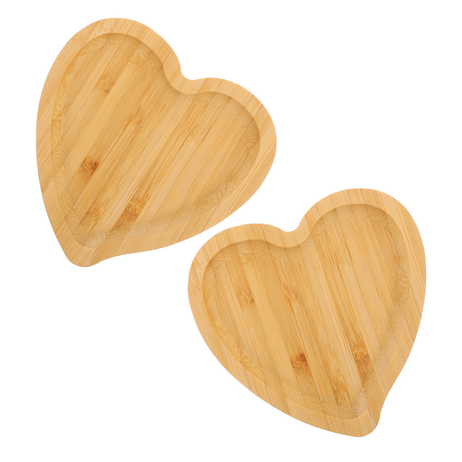 2Pcs Bamboo Wooden Heart Shape - Food Snacks Restaurant ulasan dan harga