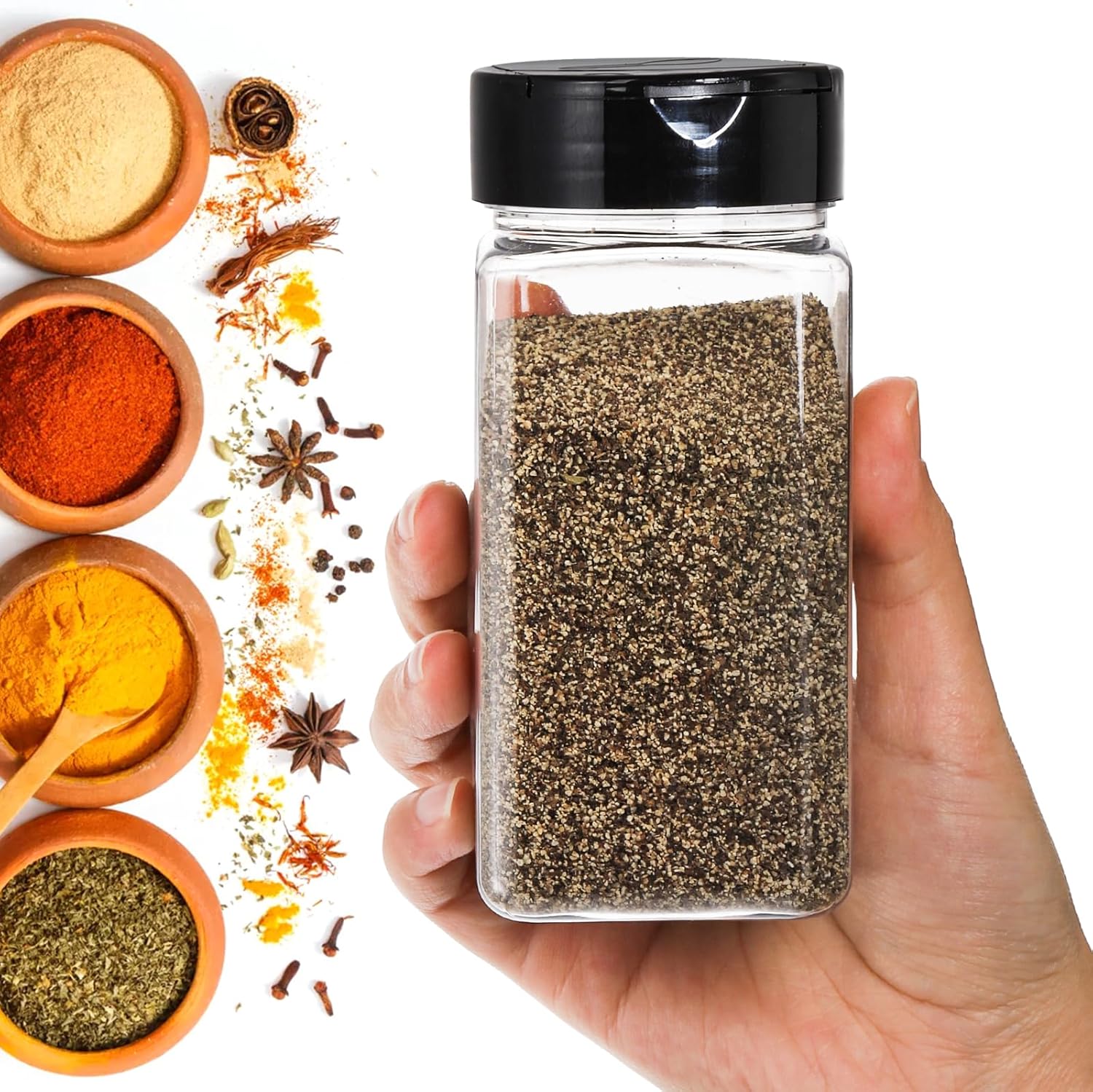 Square Large Plastic Spice Jar - Food Xxl ulasan dan harga